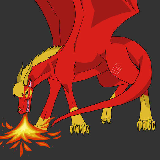 Dragon: fullbody with color and shading